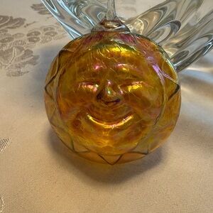 Iridescent Sun Face Glass Ornament
